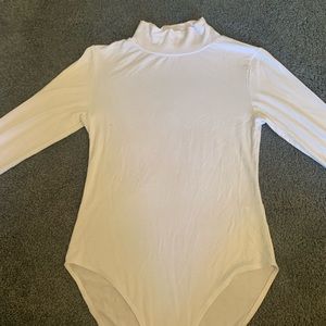 White turtleneck bodysuit